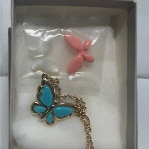 Avon Gold Necklace with Blue Butterfly Pendant
